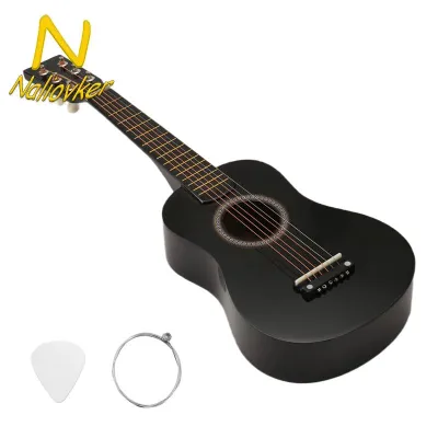 [] Mini 23 Inch Basswood 12 Frets 6 String Acoustic Guitar with Pick and Strings for Kids / Beginners
