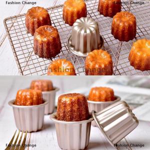 [COD] Fashion Change 6pcs Canele Mold Cake Pan Non Stick Small Canele Molds Muffin Bakeware Cupcake Pan Carbon Steel Pastry Mould Mini Cupcake Holder