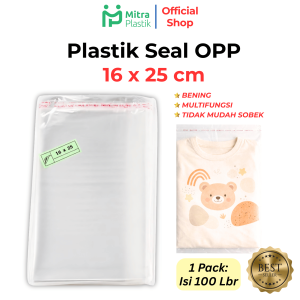 Plastik Seal OPP 16x25 (100 lembar) / Plastik Seal 16 x 25 Bening Lem Rekat Roti Undangan