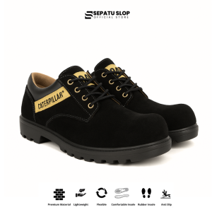 Sepatu Safety Pria Boots Caterpillar Ujung Besi Sefty Boots Steel Toe - Sepatu Kerja Proyek Septi Tracking Touring Lapangan