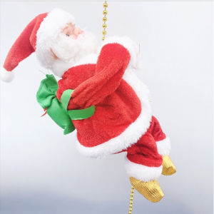 Santa Claus Climbing Beads Musical Toy Gift Christmas Electric Toy Climbing Santa Claus Plush Doll Toy