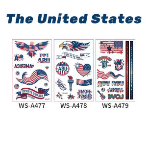 Waterproof Temporary Flag Tattoo 3pcs Easy Apply Remove Face Body Sticker Sports Fan Gift long lasting