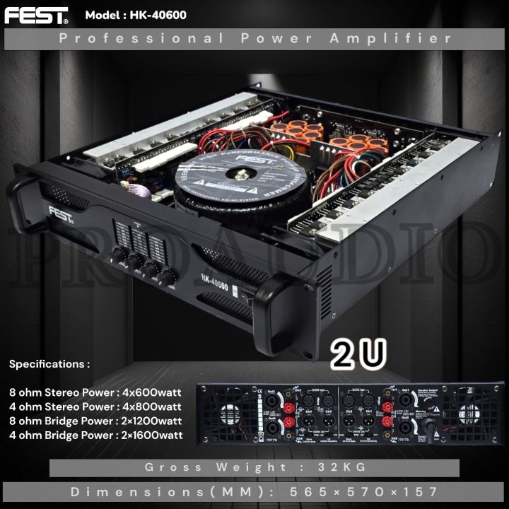 POWER AMPLIFIER FEST HK40600 / HK 40600 / HK-40600 ORIGINAL4 Channel Class H