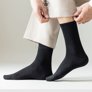 Combo 10 đôi vớ nam nữ cổ cao trơn màu tất cổ cao trắng đen chất liệu cotton thoáng mát - GOM-KLB-TRONCAO-CB10