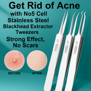 German Stainless Steel Acne Blackhead Clip Blackhead Remover Tweezers Acne Needle Tool Beauty Face