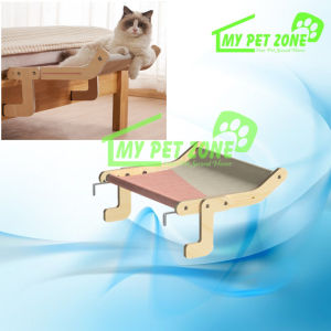 Wooden Hanging Adjustable Cat Hammock Rest Sleeping Balcony Window Glass Pet Bed