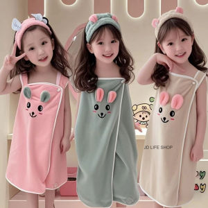 Kids BathRobe WearableSoft Bath Towel Beach Towels for Girls Makapal Quick Dry Soft Microfiber Childrens Suspender Blanket Twalya Wearable Coral Velvet Shower Skirt bath dress