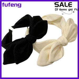 fufeng Beautiful New Big Bow Rabbit Ear Headwear For Women Headband Girls Vintage Bow Hair Bands Wide Hoop Hairband Hair Accessories