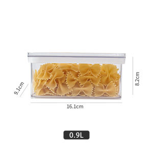 JustLiving Storage Containers Set with Lids Airtight Sliding Storage Rack Stackable Organizer Boxes for Home/ Kitchen and Office - Space Saving BPA Free Transparent Plastic Grain Storage Tank