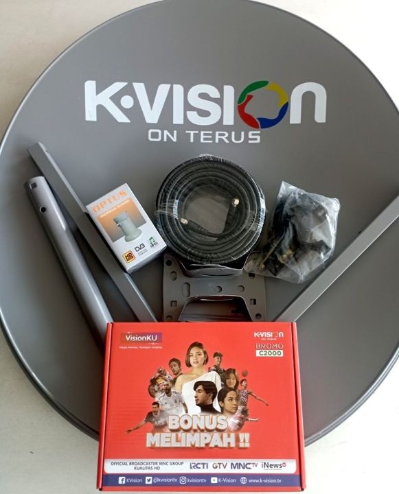 KVision GASSPOL Satellite Receiver lengkap Dish Parabola 60cm & LNB Ku