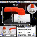 EELIC BAV Ball valve H ada beberapa pilihan type 1/2 inch, 1inch, 3/4inch stop kran Anti Bocor bahan plastik body warna putih. 