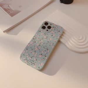 CrashStar Vintage Rose Pattern Glossy TPU Soft Shockproof Phone Case For iPhone 15 14 Pro Max Plus 13 12 11 Pro Max Fashion Flower Phone Cover Silicone Casing Shell With Full Cover Lens Camera Protection Hot Sale