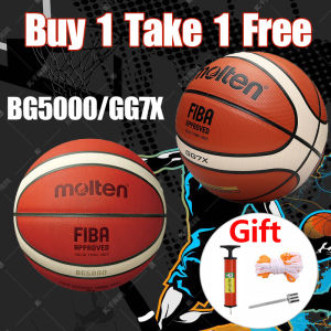 【Buy 1 Take 1】Original Molten BG5000/GG7X Basketball Ball Official Size 7 Adult basketball ball Wear Resistant Outdoor durable Ball/Freebies mesh bag air needle air pump