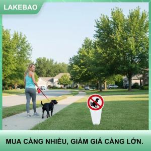 【LAKEBAO】 Biển hiệu bằng nhựa “Không có phân chó” Biển cảnh báo không phóng uế Cọc cắm sân vườn Biển cảnh báo chống thấm nước ngoài trời dành cho chủ nuôi thú cưng Phòng ngừa ô nhiễm