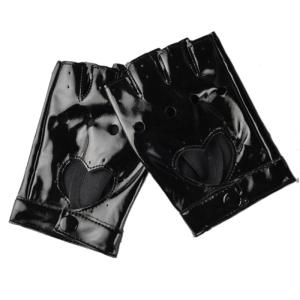 Stylish Fingerless Motorcycle Gloves Reinforced PU Leather Punk Fashion Design Stage Performances