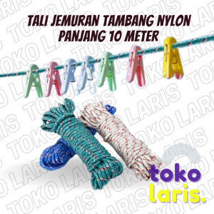 TALI TAMBANG JEMURAN 10 M GANTUNGAN BAJU PAKAIAN TALI NYLON NILON SERBAGUNA 10 METER ANTI SLIP ANTI KARAT KUAT