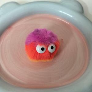 1PC Gradually Pom Pom eye  Rainbow color Plush Shoe charm Decorations Accessories Shoes Charm Deco  Croc Shoes Diy Charms Shoe Decoration For crocs  women