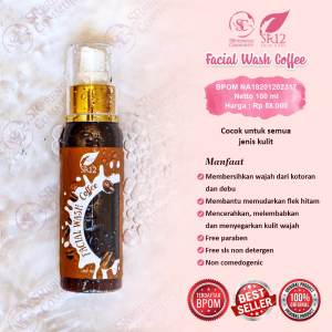 FACIAL WASH COFFEE SR12 / FREE PARABEN SLS NON DETERGEN KOMEDOGENIC / MENCERAHKAN MEMUDARKAN FLEK