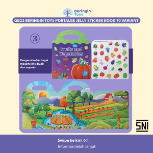 Beringin Toys Portable Jelly Sticker Book 10 Variant / Buku Stiker Anak-anak / Buku Stiker Jelly / Reusable Sticker Jelly / Mainan Edukasi Anak