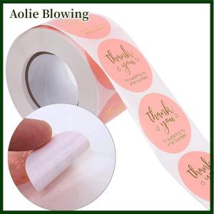 Aolie 500pcs Thank You Round Sticker Scrapbook Letter Handmade Stickers Seal Labels Stickers Wedding Gift Flower Decoration