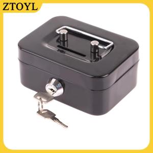ZTOYL Tiền an toàn hộp mini tiền mặt hộp kim loại chìa khóa tiền ngân hàng nhỏ an ninh khóa hộp xách tay mạnh mẽ có thể khóa hộp tiền xu