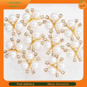 ❣️❣️❣️ 10pcs DIY Flower Rhinestones Pearl Button Wedding Decoration Sewing Decor Craft
