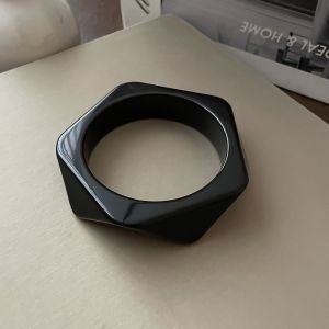 THREADJOY Bohemian Vintage Resin Bangle Europe American Style Smudging Retro Hand Ring Exaggerated Jewelry Accessories Irregular Wide Bracelet Women