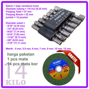 1pcs Cutting Wheel 4 Inch Mata Pisau Batu Potong Besi +  Mata Roofing Kunci Mata Sok Baut Sekrup