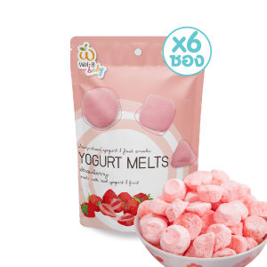 Wel-B Freeze-dried Yogurt Strawberry 20g. (โยเกิร์ตกรอบ รสสตรอเบอร์รี่ 20 กรัม) (Pack 6 pcs.) - ขนม ขนมเด็ก โยเกิร์ตฟรีตดราย โยเกิร์ตกรอบ