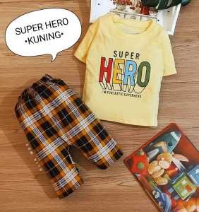 Setelan Anak Cowok / Baju Bayi Laki-Laki Usia 3-12 bulan Motif Logo Bintang- Klik Mds