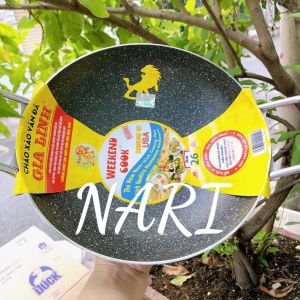 Chảo vân đá chống dính size 30-44cm Gia Linh quai vuông chảo lòng sâu chống dính 2 quai - gia dụng Nari