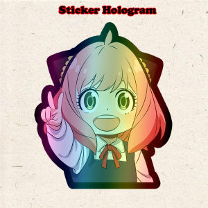 Stiker Hologram Anime Anya Spy x Family 8 cm