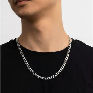 KALUNG PRIA WANITA TITANIUM RANTAI BAJA STAINLESS SILVER MODEL PUNK TERBARU