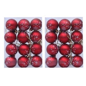 Plastic Holiday Decorations Handcrafted Painted Christmas Hanging Balls with Elegant Gift Box Party Supplies