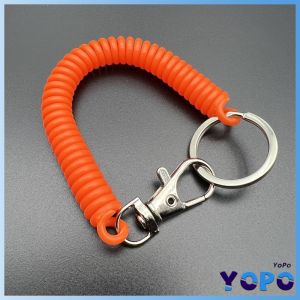 YoPo  Coil Springs Keychain Retractable Spring Coil Leash Cord Safety Ropes Lanyard Snap Hook