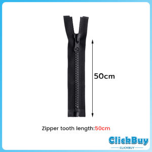 C.B.【มีสินค้าในสต๊อก】 ซิปเสื้อ กระเป๋า ซิปเรซิน ทนต่อการสึกหรอ ดึงมือเรียบ ยิ่งใช้ยิ่งเนียน 1 ชิ้น black zipper