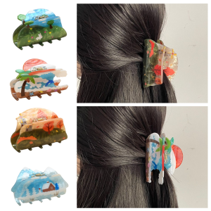 HENLI Spring Four Seasons Hair Claw Acetic Acid Summer Special-shaped Grab Clip Sweet Cartoon Acetate Hair Clip Girls
