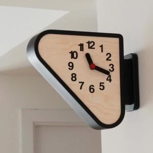 Sacesr Indoor Double Sided Wall Clocks Corner Silent Timer Triangle Art Hanging Watch Household Pointer Living Room Corner Decor Craft T4N8K