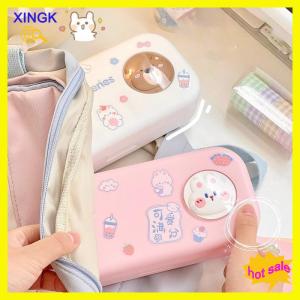 XINGK Kawaii morandi bút chì đơn giản trường hợp sinh viên công suất lớn hai lớp bút chì trường hợp phim hoạt hình văn phòng phẩm tổ chức đồ dùng học tập