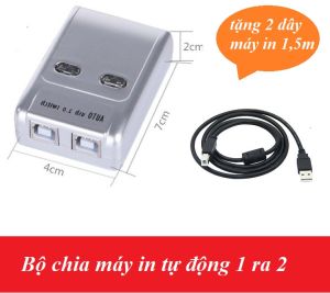 Bộ chia máy in tự động 1 ra 2 MT viki SW221 Tặng 2 cáp máy in dài 15m chất lượng cao