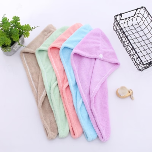 1pc Hair Towel with Button Super Absorbent Hair Towel Wrap for Curly Hair Fast Drying Hair Wraps for Women Anti Frizz Microfiber Towel