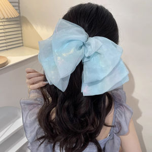 Bridal Veil Hairpin Chiffon Clip Big Bow Hairpin Women Korean Elegant Hair Accessories