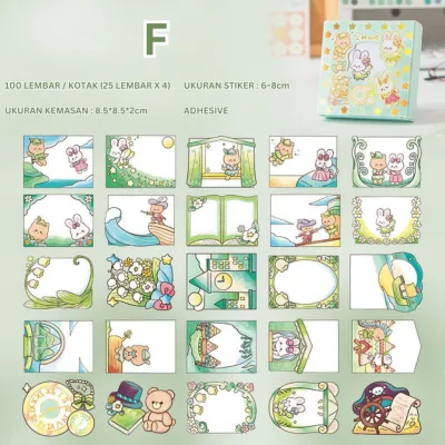 (100pcs) Stiker Lucu Model Kartun Korea DIY Design Dekorasi Buku Scrapbook Handbook STK2004