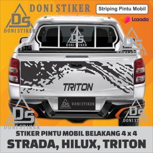 Stiker Mobil Stiker Striping Pintu Belakang Mobil 4 X 4 Strada Hilux Triton