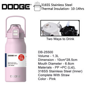 Dodge 1.3L/1.7L Trendy 316SS Stainless Steel Vacuum Flask Thermos Water Cup