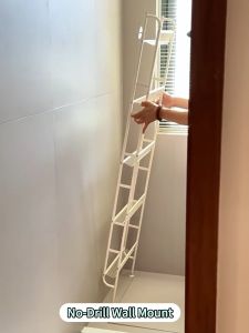 SJORAGE On Hand🔥Wall Mounted Bathroom Organizer Rack Punch-Free Space Saver for Bathrooms & Toiletries Storage