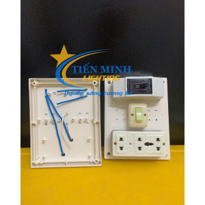 Combo taplo điện nổi 1 CB + 1 ổ cắm 3 lỗ+ 1 công tắc rùa vỏ nhựa bền an toàn sử dụng trong gia đình