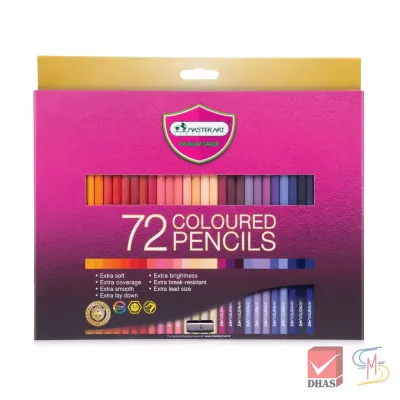 Master Art มาสเตอร์อาร์ต สีไม้ ดินสอสีไม้ แท่งยาว 72 สี รุ่นใหม่ จำนวน 1 กล่อง