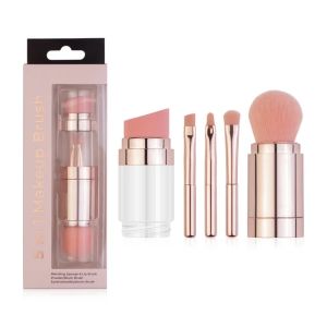 5In1 Portable Retractable Makeup Brushes For Foundation Eyebrow Lip Eyeshadow Loose Powder Cosmetic Set Makeup Brush Tools