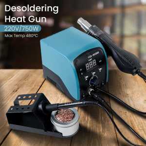 COD YCD Desoldering Heat Gun Solder dengan Stasiun 220V/750W / blower uap portable digital murah servis hp panas quick / blower pemanas timah stiker pipa pvc plastik besi servis hp elektronik / hot gun pemanas stiker low watt 750watt pipa pvc sablon